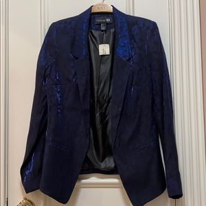 NWT blue leopard blazer